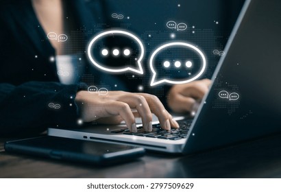 Online chat communication platform with messaging interface, customer support, global networking, digital conversation, social interaction and real time business communication.