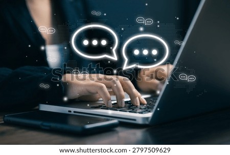 Online chat communication platform with messaging interface, customer support, global networking, digital conversation, social interaction and real time business communication.