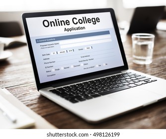 Online Collage Application Document Form Concept