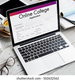 Online Collage Application Document Form Concept