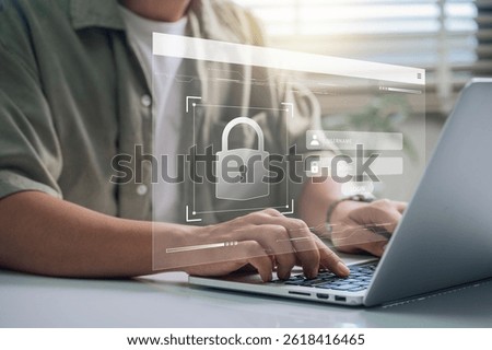 Online Data Security and User Authentication.Safe Login Interface with Password Protection, Cybersecurity Measures, and Encrypted Digital Identity to Enhance Privacy and Prevent Cyberattacks.