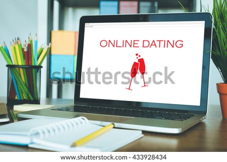 Online dating website on a laptop display