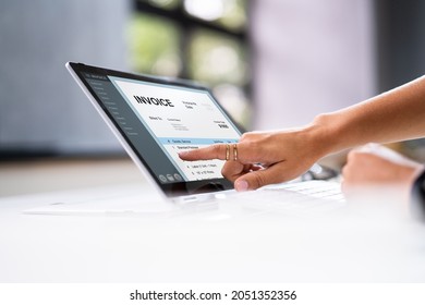 Online Digital E Invoice Statement On Tablet