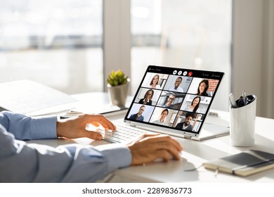 Online Digital HR Video Conference Webinar. Business Call - Powered by Shutterstock