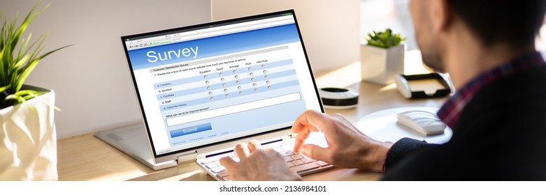 Online Digital Survey Feedback Research Form On Screen