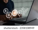 Online document approval concept, E-document management. For faster and more efficient approval of documents, eliminating the need for manual paperwork and reducing errors. saves time and money.