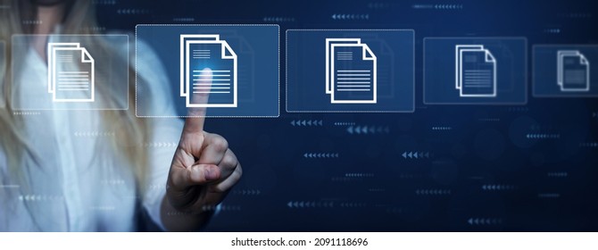 Online Documentation Database And Document Management System Concept. Process Automation To Efficiently Manage Files. 