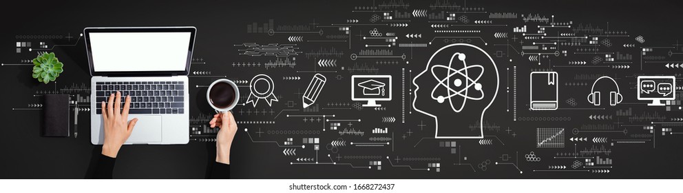 Online education concept with person using a laptop computer - Shutterstock ID 1668272437