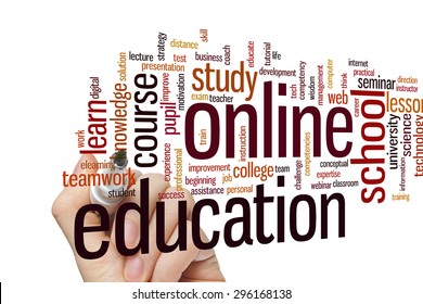 Online Education Concept Word Cloud Background