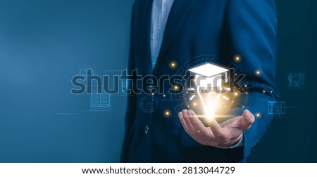online education, representing e-learning. digital book icons, webinar, training course, and modern knowledge management solutions. library systems, e learn platform, cloud document storage.