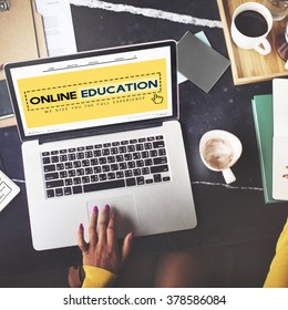 Online Education Studying E-Learning Technology Concept