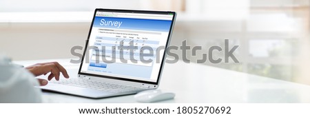 Online Feedback Or Business Survey Form On Computer