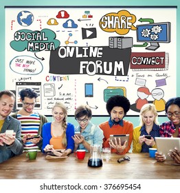 Online Forum DIscussion Communication Connection Concept