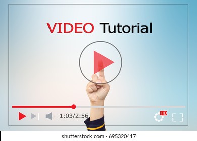 Online Learning Concept.Video Tutorial
