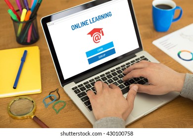 ONLINE LEARNING EDUCATION E-LEARNING WEBINAR SCHOOL CONCEPT