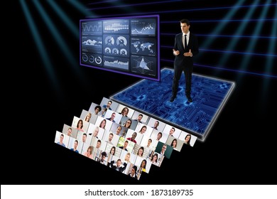 Online Live Conference Event With Virtual Audience