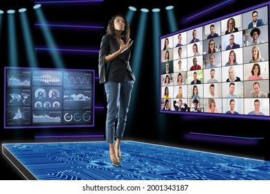 Online Live Conference Event With Virtual Audience