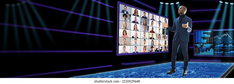 Online Live Conference Event With Virtual Audience