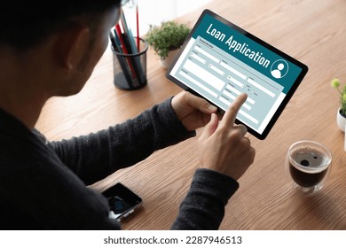 Online loan application form for modish digital information collection on the internet network - Powered by Shutterstock