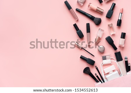 Similar – nail care top view color background