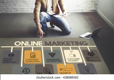Online Marketing Advertisement Social Media Concept - Shutterstock ID 438088582