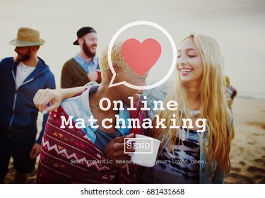 Online Matchmaking Dating Sign Up Concept