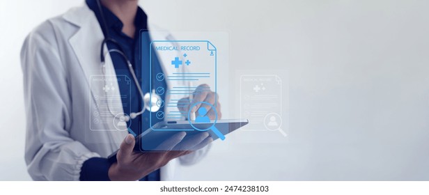 Online medical records document management system Medical document management with network-connected document management, data retrieval, and efficient workflow processes. - Powered by Shutterstock