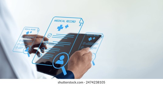 Online medical records document management system Medical document management with network-connected document management, data retrieval, and efficient workflow processes. - Powered by Shutterstock