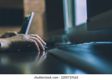 Online Meeting On Computer via Video Conference. Work at home with Business people explain and talking digital colleagues office worker. Call working learning on Webinars Application for Learn - Shutterstock ID 2205719163
