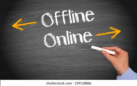 Online And Offline - Business Concept