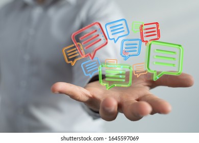 Online people network. Using internet for communication.
