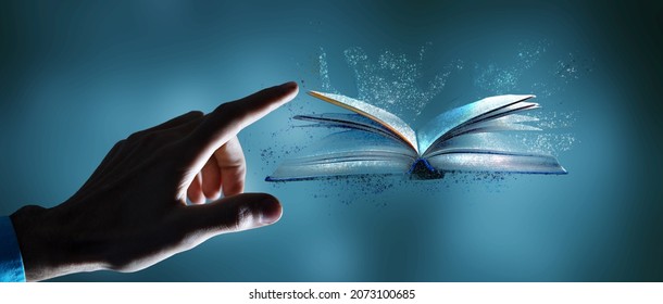 online reading books learning on the internet - Shutterstock ID 2073100685
