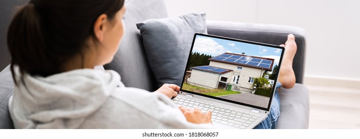 Online-Suche nach Immobilien auf dem Computer