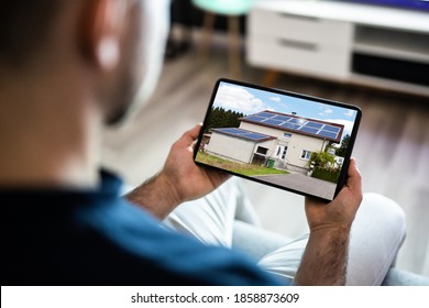 Online Real Estate Home Search On Tablet Computer