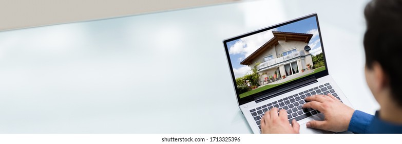 Online Real Estate House Property Search On Laptop