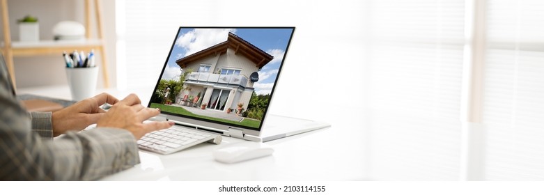 Online Real Estate House Property Search On Laptop