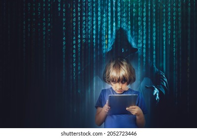 Online  Security  Or Cyber Bullying Concept  For Children