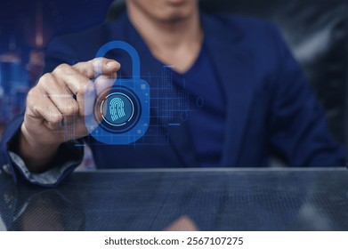 The online security locking system utilizes fingerprint scanning, providing a secure and convenient way to protect user access
