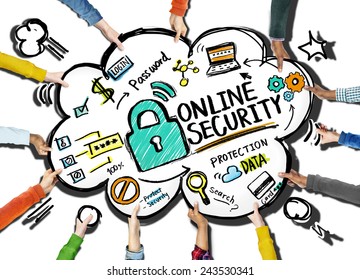 Online Security Protection Internet Safety Support Team Concept