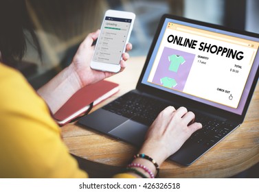 Online Shopping Buying Cart Internet Retail Digital Concept - Shutterstock ID 426326518