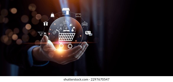 online shopping concept, businessman use smartphones and credit cards to purchase products from online stores and shop on the internet, ecommerce store, online business, shopping on the internet - Shutterstock ID 2297670547