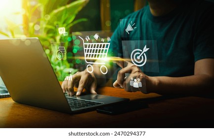 online shopping concept, businessman use smartphones to purchase products from online stores and shop on the internet, ecommerce store, online business, convenience, competitive price - Powered by Shutterstock