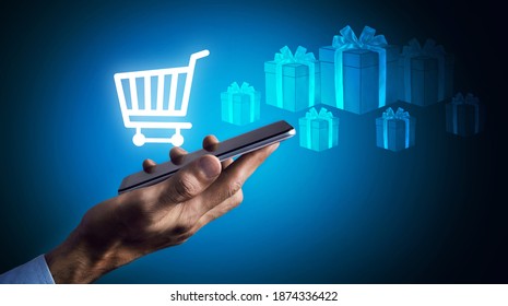 online shopping gift sending internet services - Shutterstock ID 1874336422