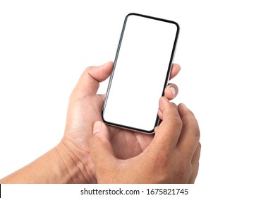 Online Social media communication platform concept. Hand holding phone.