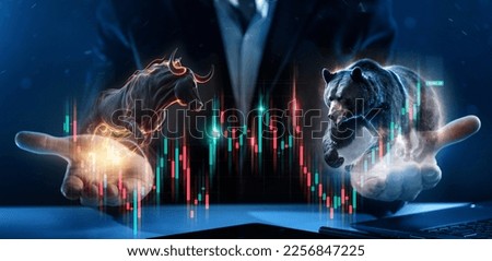 Online stock exchange concept. Earnings on the growth or decrease in the value of assets