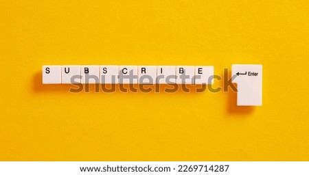 Online subscription or registration concept. Computer keyboard keys with the word subscribe.