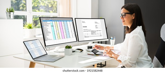 Online Taxes And Invoice Using Computer And Calculator - Shutterstock ID 1921582448