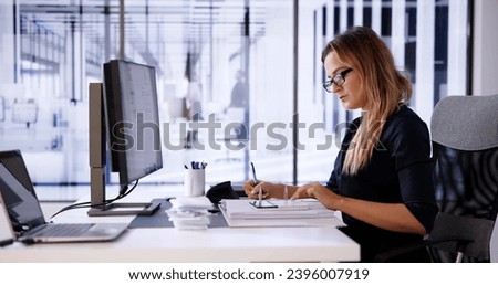 Similar – Image, Stock Photo Woman with laptop drinking coffee