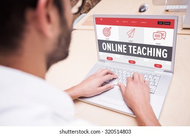 Online Teaching Interface Against Man Using Laptop