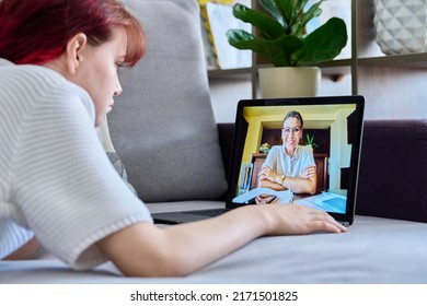 Online Therapy Session Of Teenage Female With Psychologist